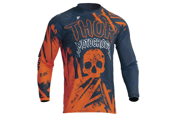 Camiseta MX Thor Sector Gnar Infantil Azul Marino / Naranja