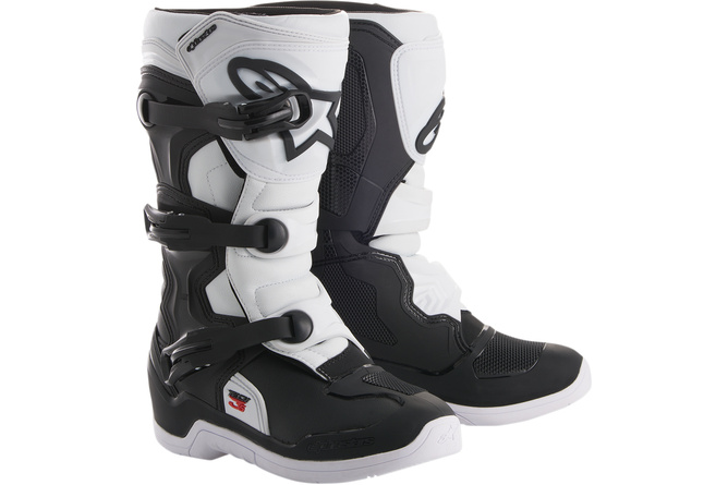 YOUTH TECH 3S OFFROAD BOOTS BLACK/WHITE