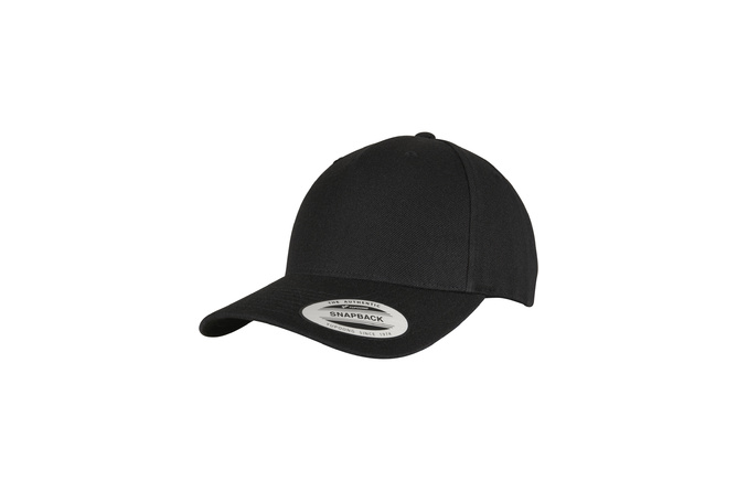 Cappellino snapback 5-Panel Premium curved visor Flexfit nero