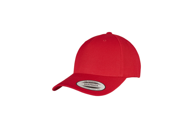 Cappellino snapback 5-Panel Premium curved visor Flexfit rosso