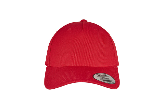 Snapback Cap 5-Panel Premium curved visor Flexfit red