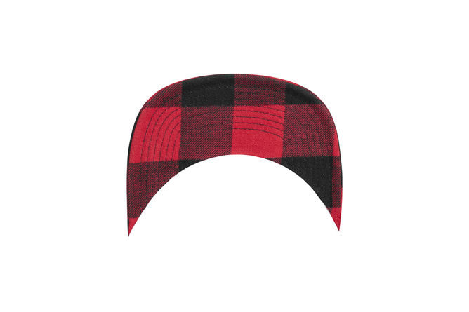Snapback Cap Checked Flannel Peak Flexfit schwarz/rot