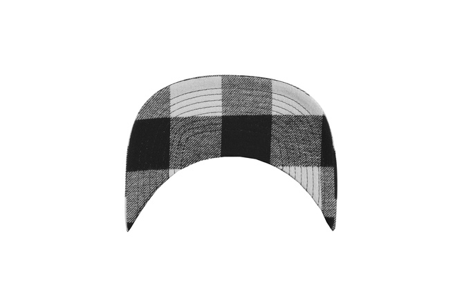 Snapback Cap Checked Flannel Peak Flexfit negro/blanco