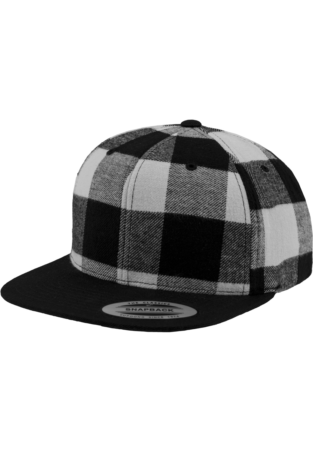 Snapback Cap Checked Flannel Flexfit black/white | MAXISCOOT