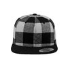 Snapback Cap Checked Flannel Flexfit schwarz/weiß