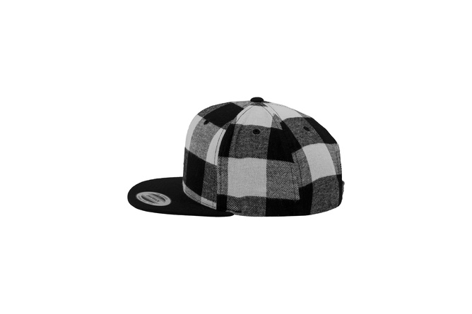 Snapback Cap Checked Flannel Flexfit black/white | MAXISCOOT