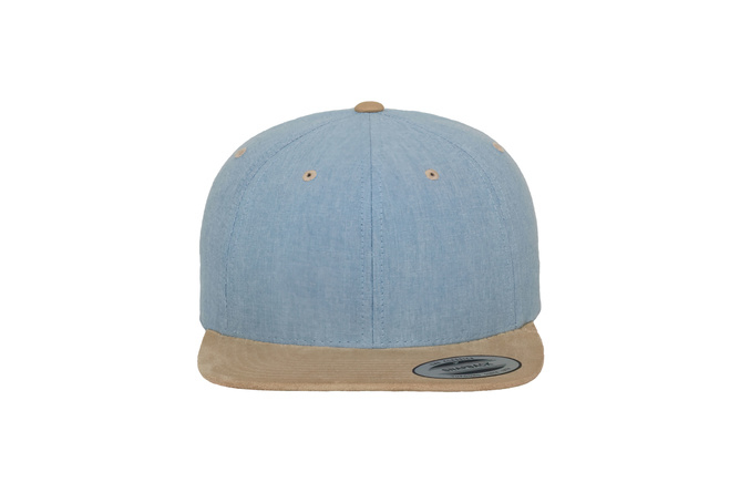 Snapback Cap Chambray-Suede blue/beige Flexfit | MAXISCOOT