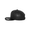 Snapback Cap Full Leather Imitation schwarz/schwarz