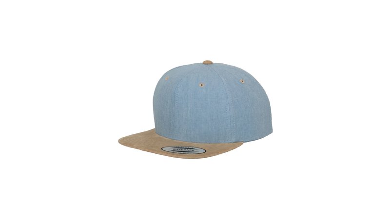 Snapback Cap Chambray-Suede Flexfit blue/beige | MAXISCOOT