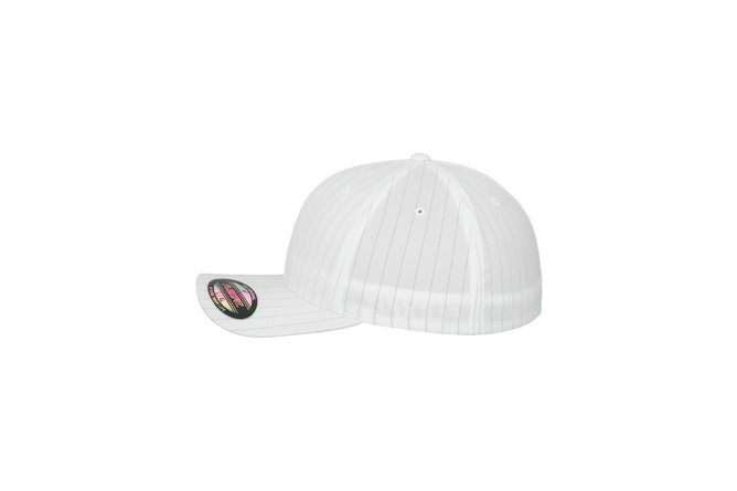 Casquette baseball Pinstripe Flexfit blanc/noir