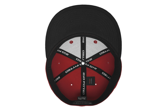 Casquette Snapback Premium Fitted 210 Flexfit 2-Tone rouge/noir