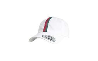 Baseball Cap Dad Hat Stripe Flexfit weiß/feuerrot/grün 