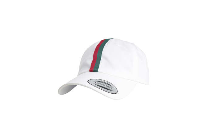 Dad Hat Stripe Flexfit white/fire red/green