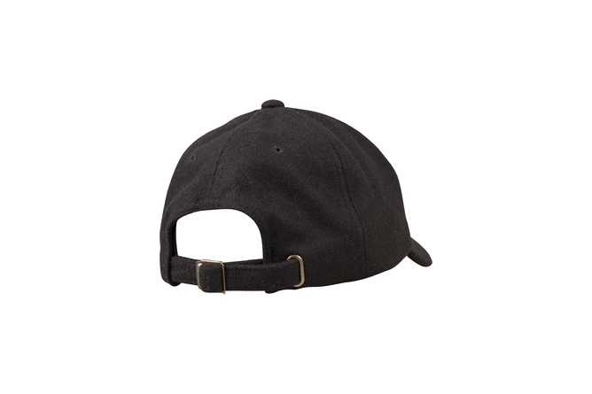 Baseball Cap Dad Hat Low Profile Melton Wool Flexfit schwarz