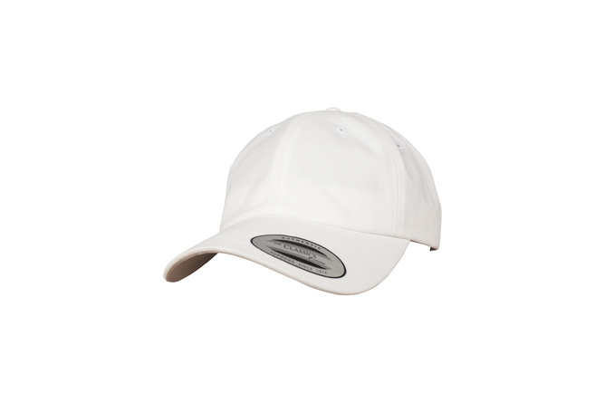 white Peached Cotton Dad Hat Twill Flexfit | MAXISCOOT