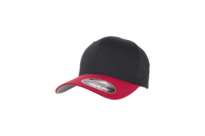 Baseball Cap Wooly Combed Flexfit 2-Tone black/red | MAXISCOOT