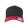 Cappellino Wooly Combed Flexfit 2-Tone nero/rosso