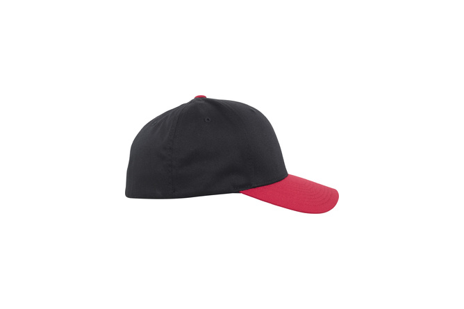 Baseball Cap Wooly Combed Flexfit 2-Tone schwarz/rot