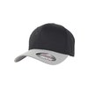 Baseball Cap Wooly Combed Flexfit 2-Tone black/silver