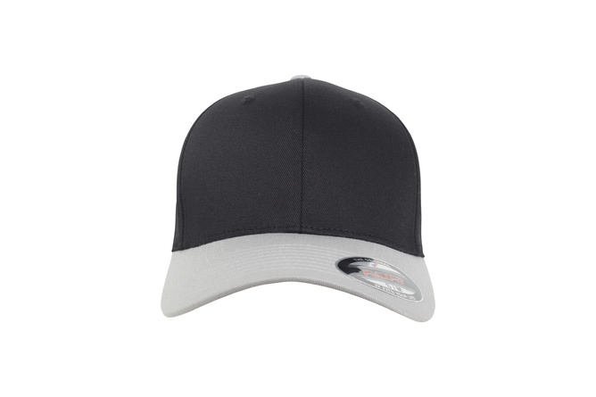 Baseball Cap Wooly Combed Flexfit 2-Tone schwarz/silber