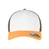 Baseball Cap 3-Tone Flexfit neon orange/weiß/olive