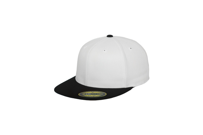 Snapback Cap Premium Fitted 210 Flexfit 2-Tone weiß/schwarz
