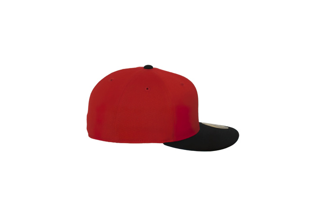 Snapback Cap Premium Fitted 210 Flexfit 2-Tone rot/schwarz