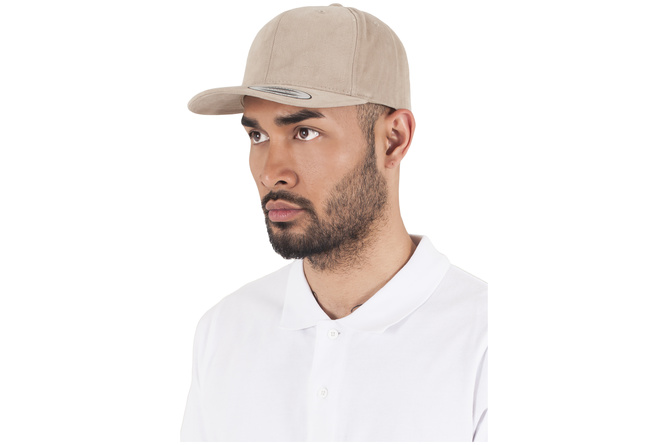 Snapback Cap Brushed Cotton Twill Mid-Profile Flexfit khaki