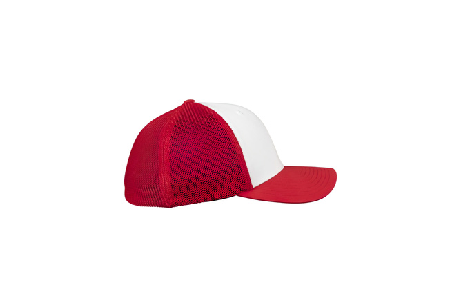 Trucker Cap Mesh White Front Flexfit red/white/red