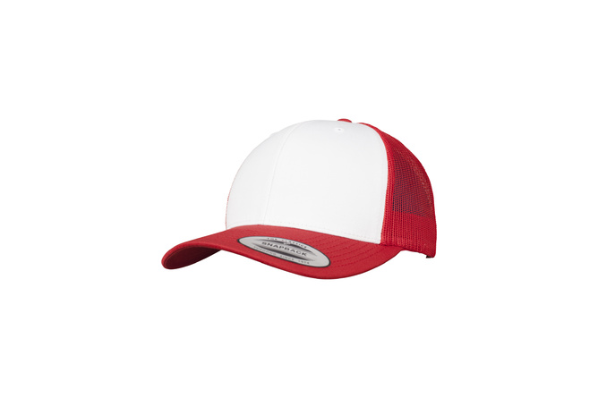 Trucker Cap Retro White Front Flexfit red/white/red