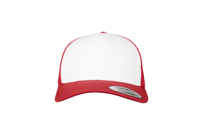 Cappellino trucker Retro Front Bianco Flexfit rosso/bianco/rosso