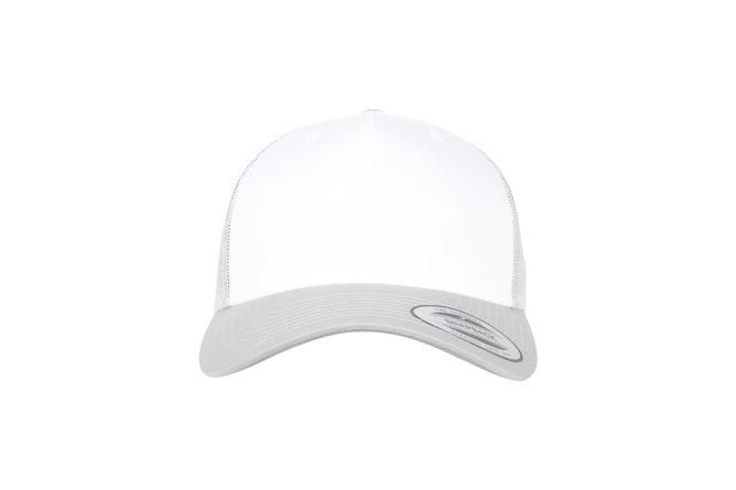 Cappellino trucker Retro Front Bianco Flexfit argento/bianco/argento