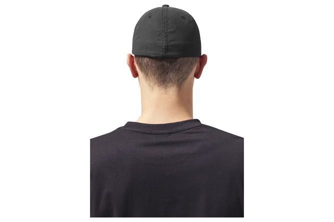Baseball Cap Dad Hat Garment Washed Cotton Flexfit schwarz