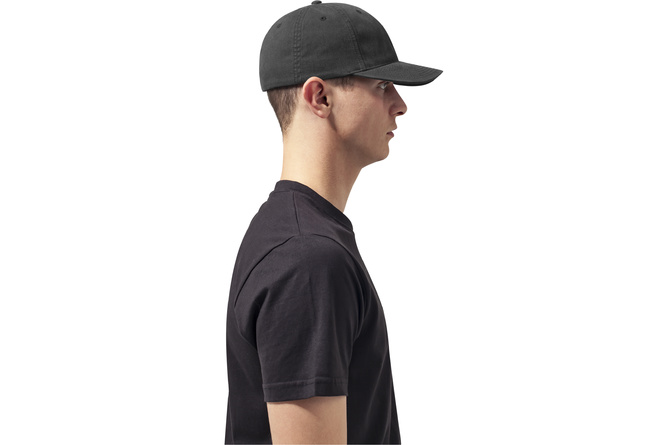 Baseball Cap Dad Hat Garment Washed Cotton Flexfit schwarz