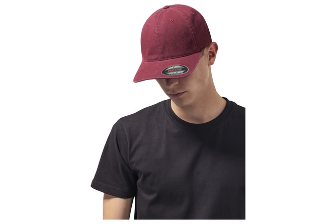 Dad Hat Garment Washed Cotton Flexfit maroon | MAXISCOOT