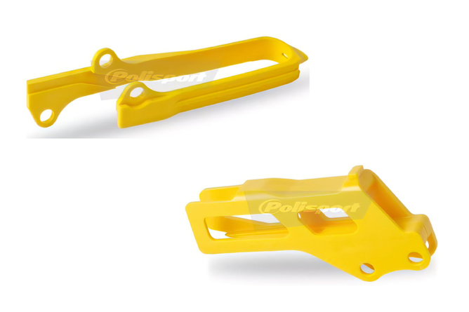 Chain Guide + Slider Kit Polisport yellow Suzuki RM-Z 250 / 450
