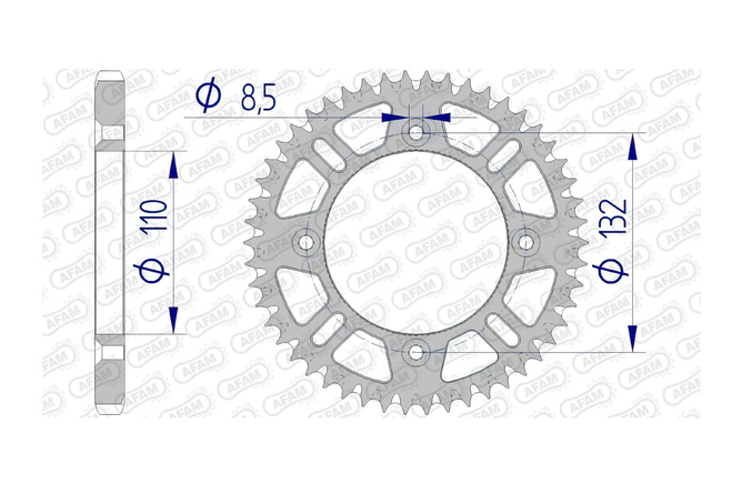 Rear Sprocket Afam aluminium 428 / 50 teeth SX / TC 85