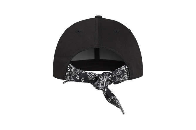 Snapback Cap Curved Bandana Tie Flexfit negro/negro