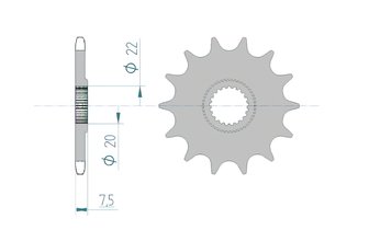 Front Sprocket Afam self-cleaning 14 teeth Honda CR 125 / CRF 250