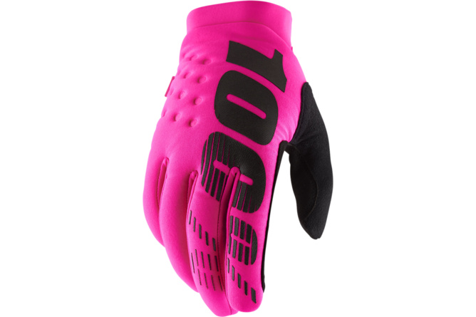 MX Gloves 100% Brisker neon pink