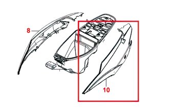 Carénage latéral gauche - pièce origine Kymco Agility RS 50cc noir