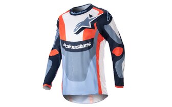 Camiseta MX Alpinestars Fluid Agent Azul Marino/Naranja 
