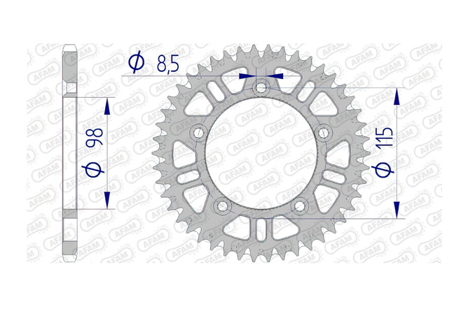 Rear Sprocket Afam aluminium self-cleaning 50 teeth KTM 65