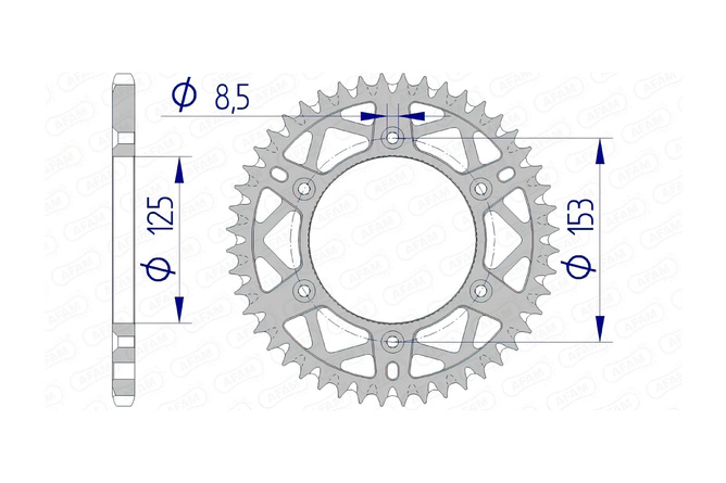 Rear Sprocket Afam aluminium self-cleaning 47 teeth Honda CR / CRF / XR