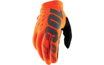 Motocross Handschuhe enfant 100% Brisker neon orange/schwarz 