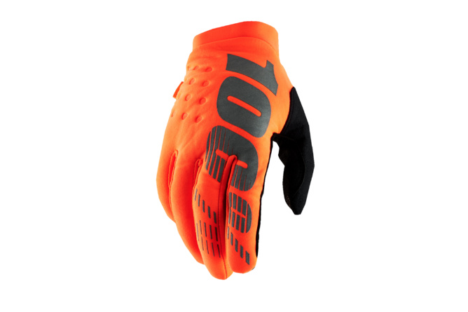 Motocross Handschuhe 100% Brisker neon orange/schwarz