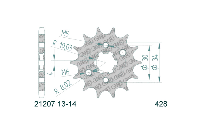 Kettensatz AFAM 14x45 Yamaha YBR 125 / RE041 / RE051 / RE052 / RE054