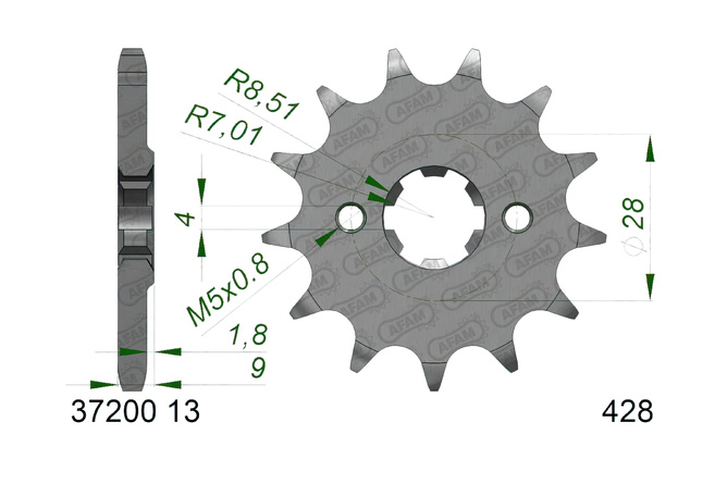 Chain Kit AFAM XS-Ring 13x62 Aprilia SX125 after 2018