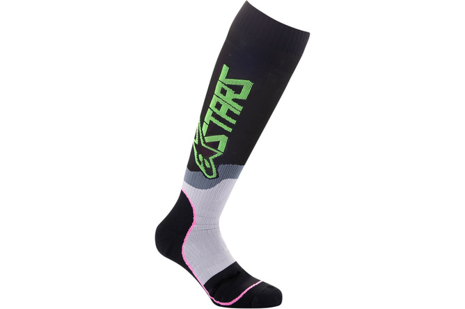 Socks MX Alpinestars MX Plus 2 black / green / pink