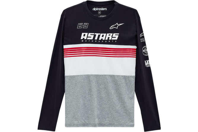 Longsleeve T-Shirt Alpinestars Turbo black/heather grey